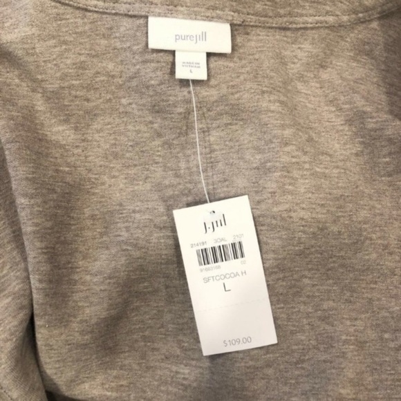 J. JILL PURE JILL | NWT Women's Cotton Blend Button-Up Cardigan Cocoa Large - Picture 3 of 4